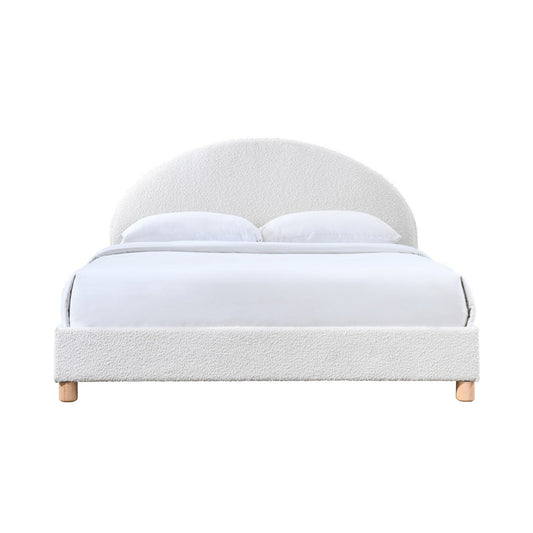Archie Boucle Queen Bed (White)
