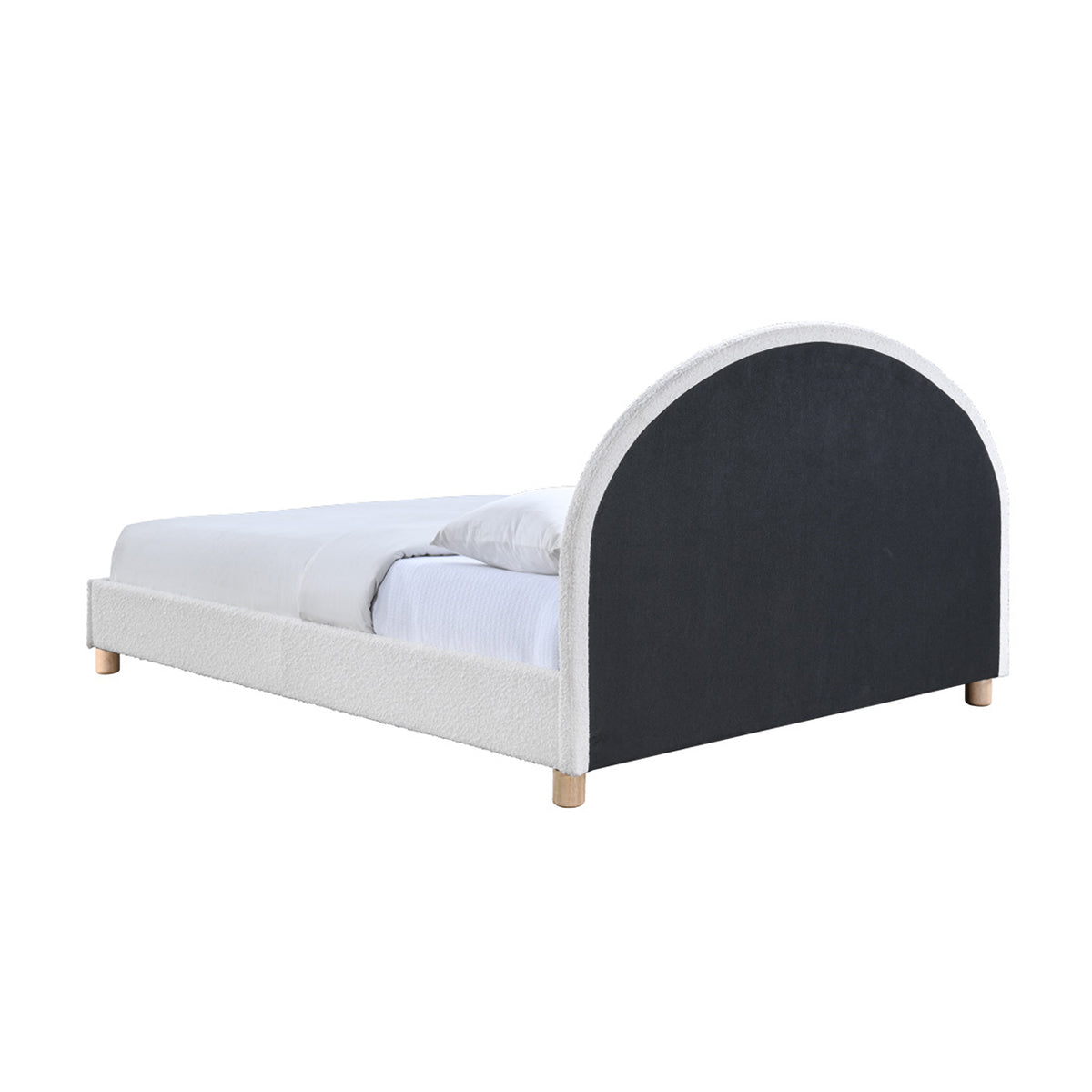 Archie Boucle Queen Bed (White)