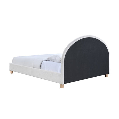 Archie Boucle Queen Bed (White)