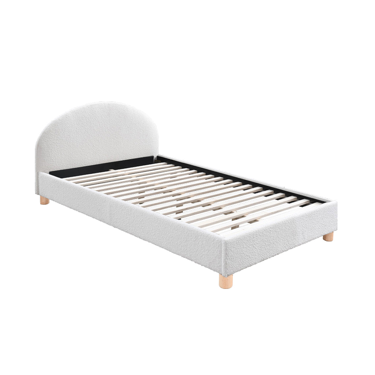 Archie Boucle Single Bed (White)
