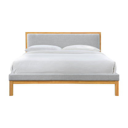 Amelia King Bed (Oak, Light Grey)