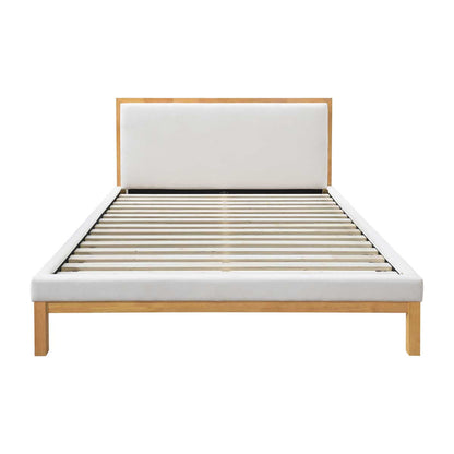 Amelia Queen Bed (Oak, Cream)