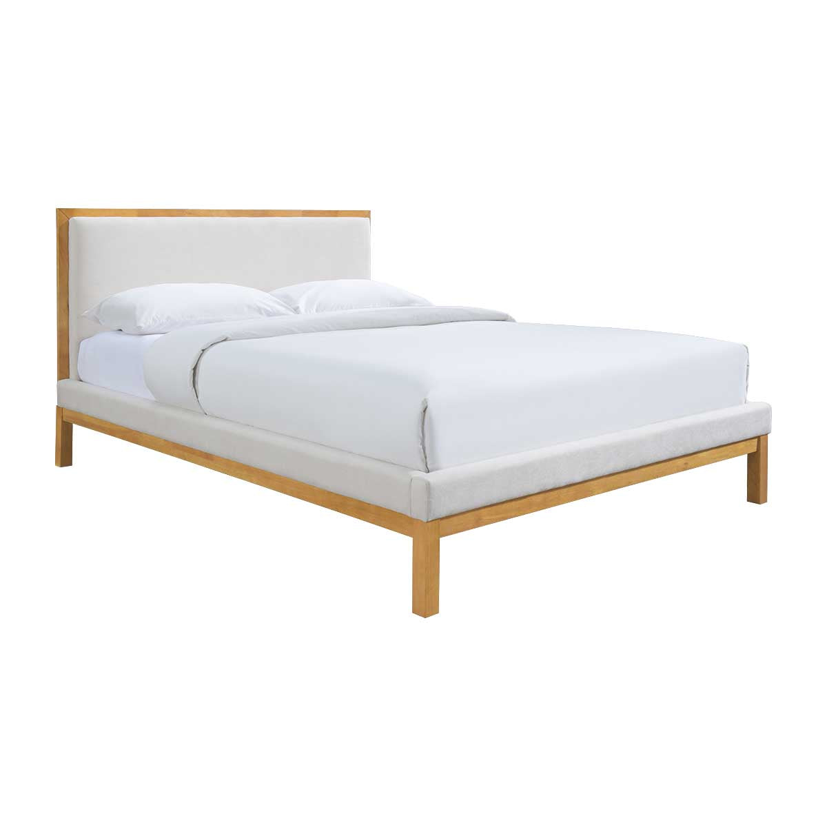 Amelia Queen Bed (Oak, Cream)