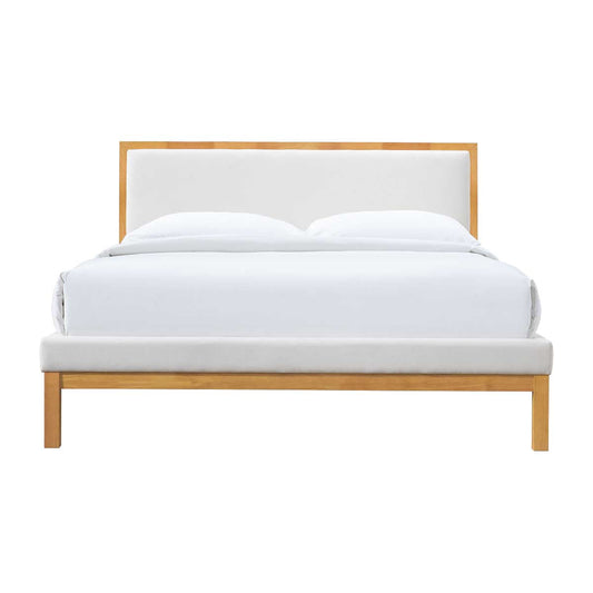 Amelia Queen Bed (Oak, Cream)