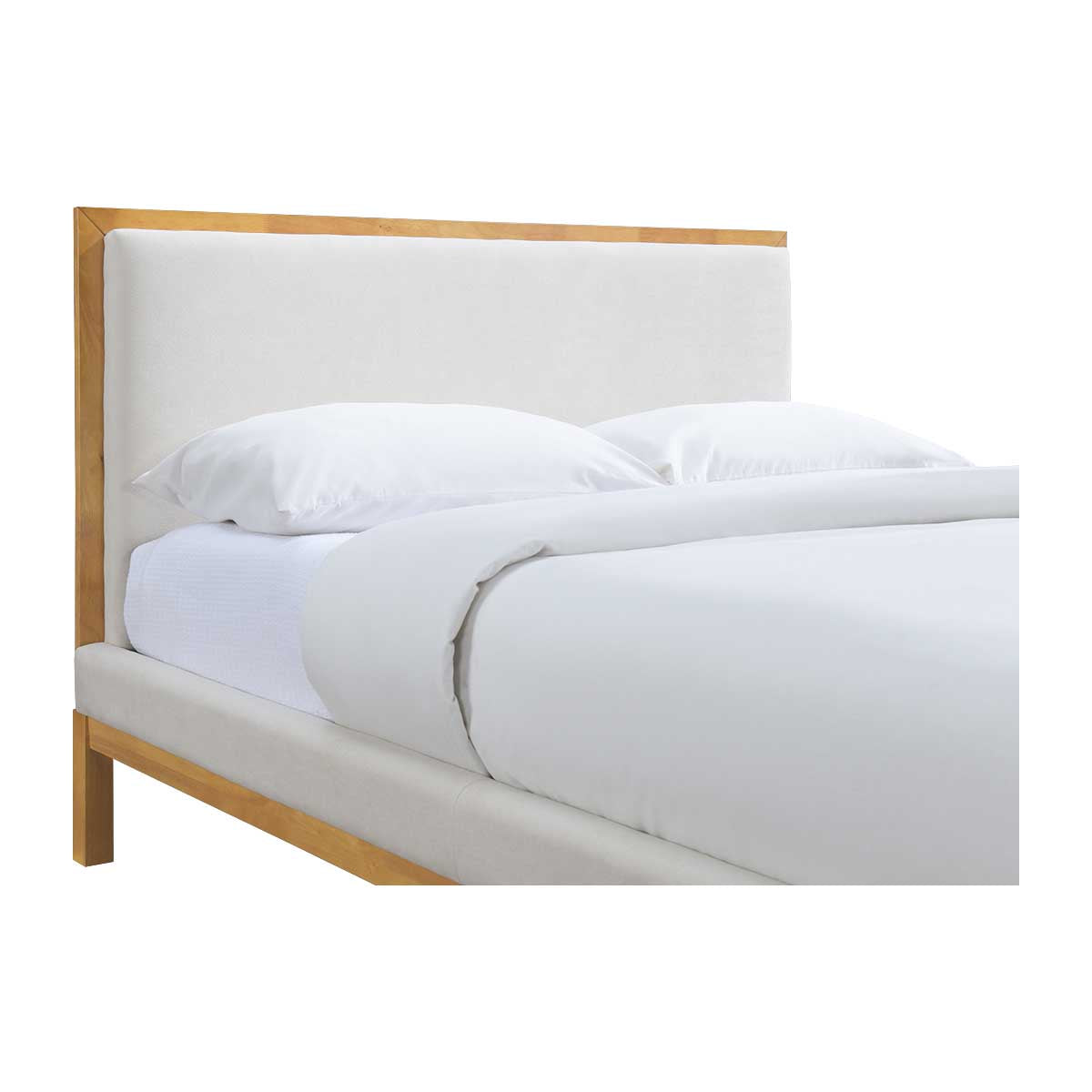 Amelia Queen Bed (Oak, Cream)