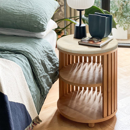 Atlanta Travertine Bedside Table