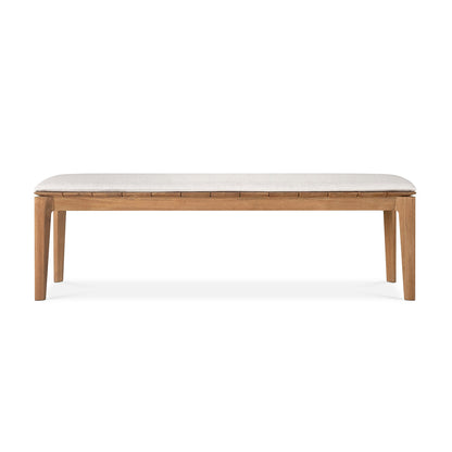 Bok Outdoor Fabric 3 Seater Bench (Teak, Off White)