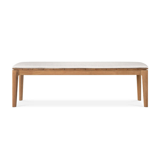 Bok Outdoor Fabric 3 Seater Bench (Teak, Off White)