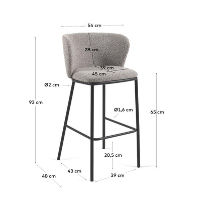 Ciselia Boucle Bar Stool (65cm)