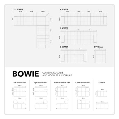 Bowie Textured Velvet Armless Modular Piece
