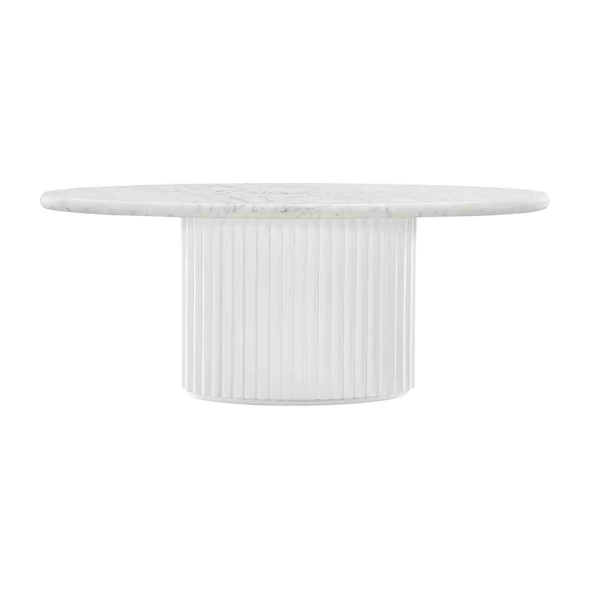 Cosmos Coffee Table (White Oak, Carrara Marble, 100cm)