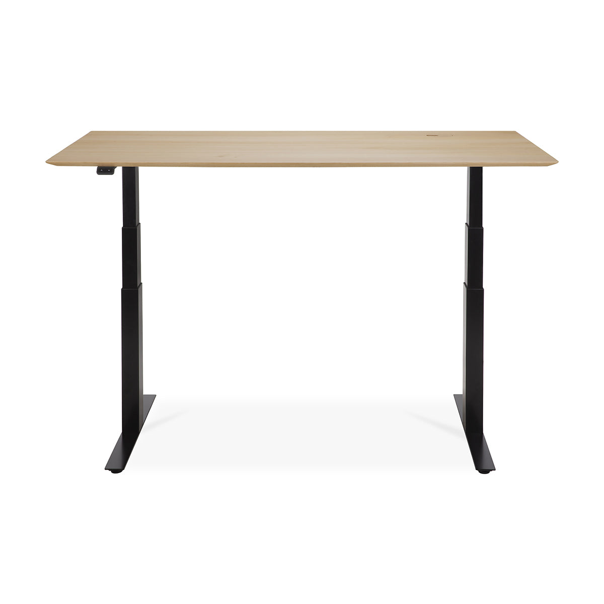 Bok Rectangle Adjustable Desk with Cable management EU (Oak, Black, 160cm)