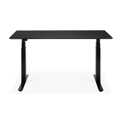 Bok Rectangle Adjustable Desk with Cable management UK (Oak Black, Black, 140cm)