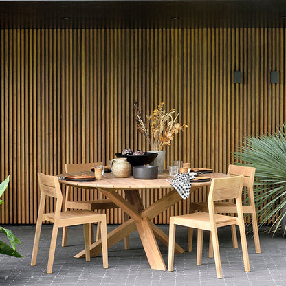 Circle Outdoor Round Dining Table (Teak, 163cm)