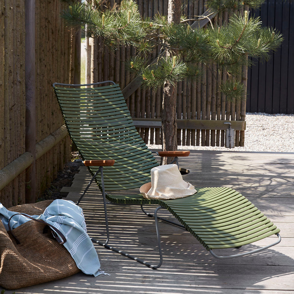 Click Sunlounger with Armrest