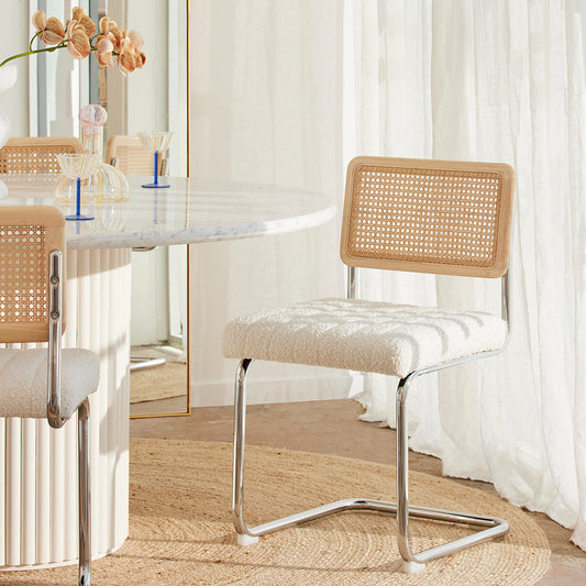 Blake Rattan Boucle Dining Chair