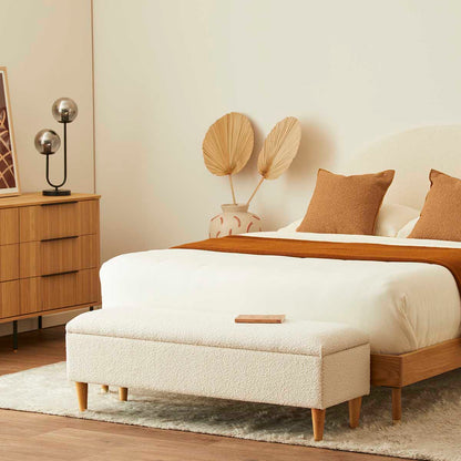 Charlotte Boucle Storage Bench