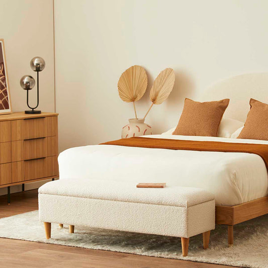 Charlotte Boucle Storage Bench
