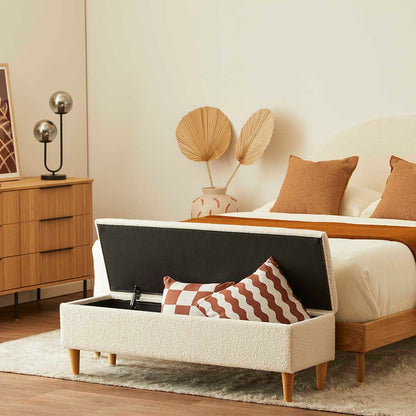 Charlotte Boucle Storage Bench