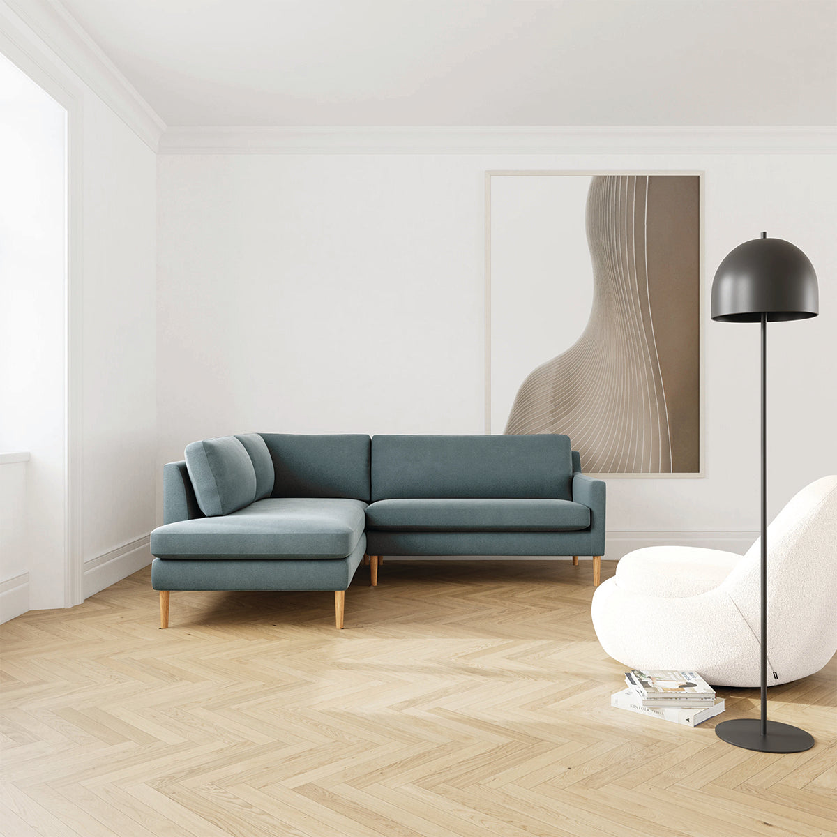 Astha Fabric Left Corner Sofa