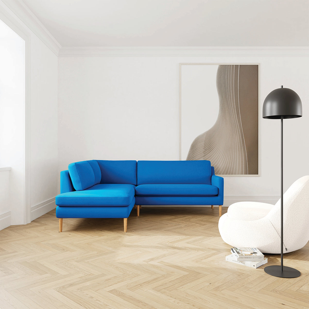 Astha Fabric Left Corner Sofa