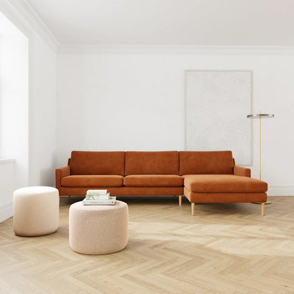 Astha Fabric Right Chaise Sofa