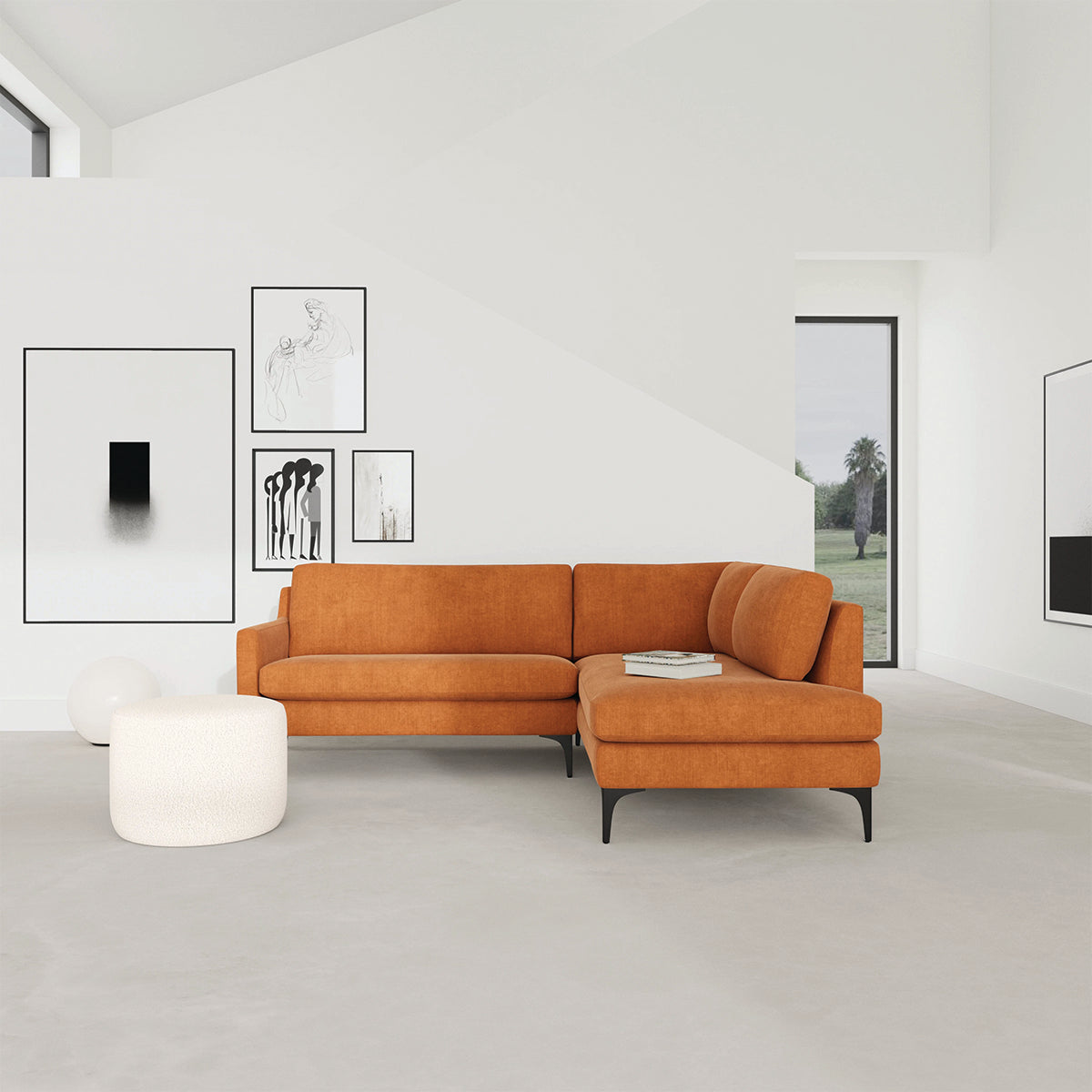 Astha Fabric Right Corner Sofa
