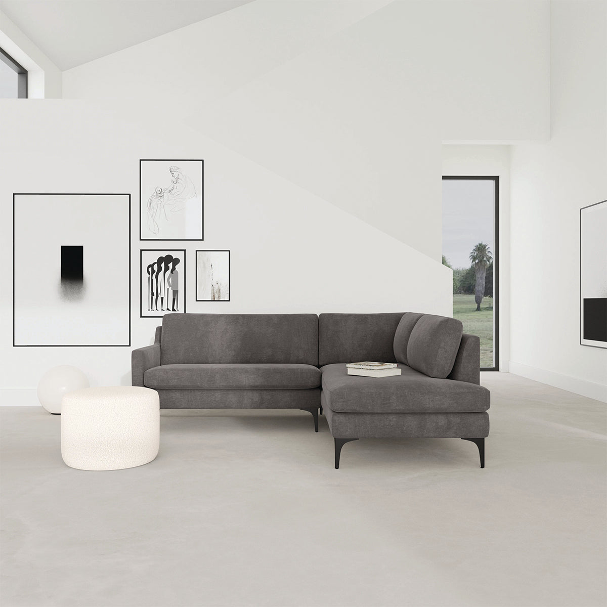 Astha Fabric Right Corner Sofa