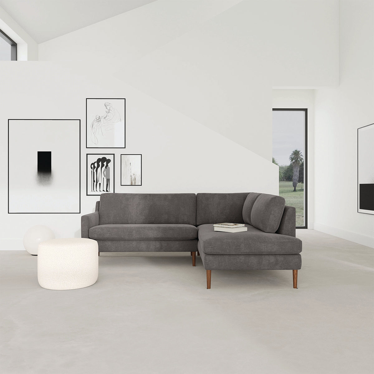 Astha Fabric Right Corner Sofa