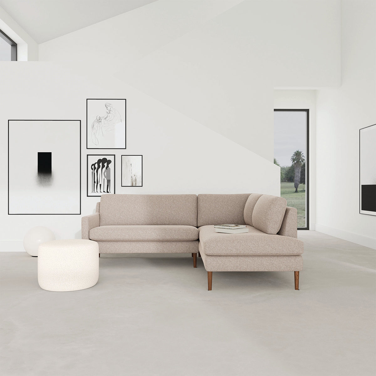 Astha Fabric Right Corner Sofa