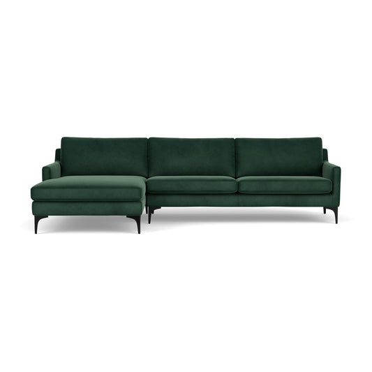 Astha Velvet Left Chaise Sofa