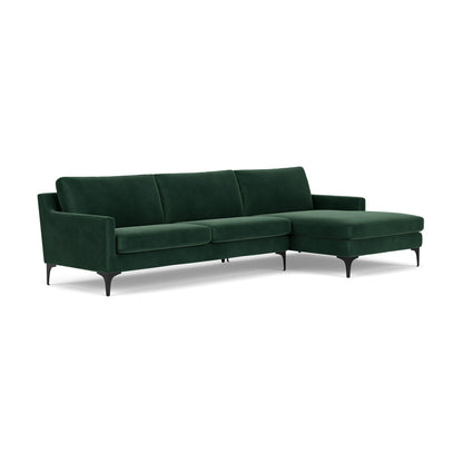 Astha Velvet Right Chaise Sofa