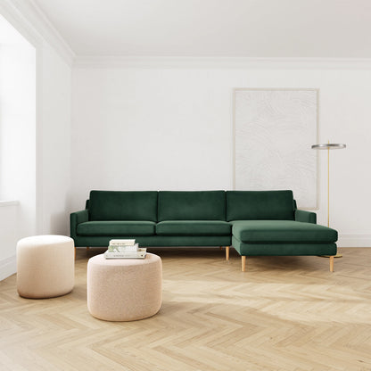 Astha Velvet Right Chaise Sofa
