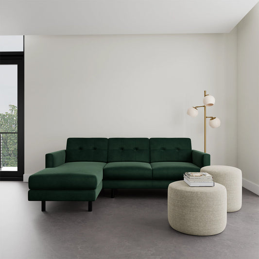 Conrad Velvet Left Chaise Sofa