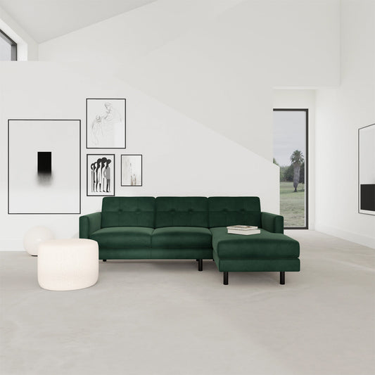 Conrad Velvet Right Chaise Sofa