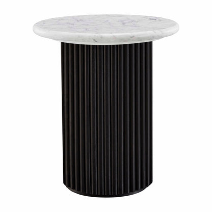 Cosmos Side Table (Black Oak, Carrara Marble)