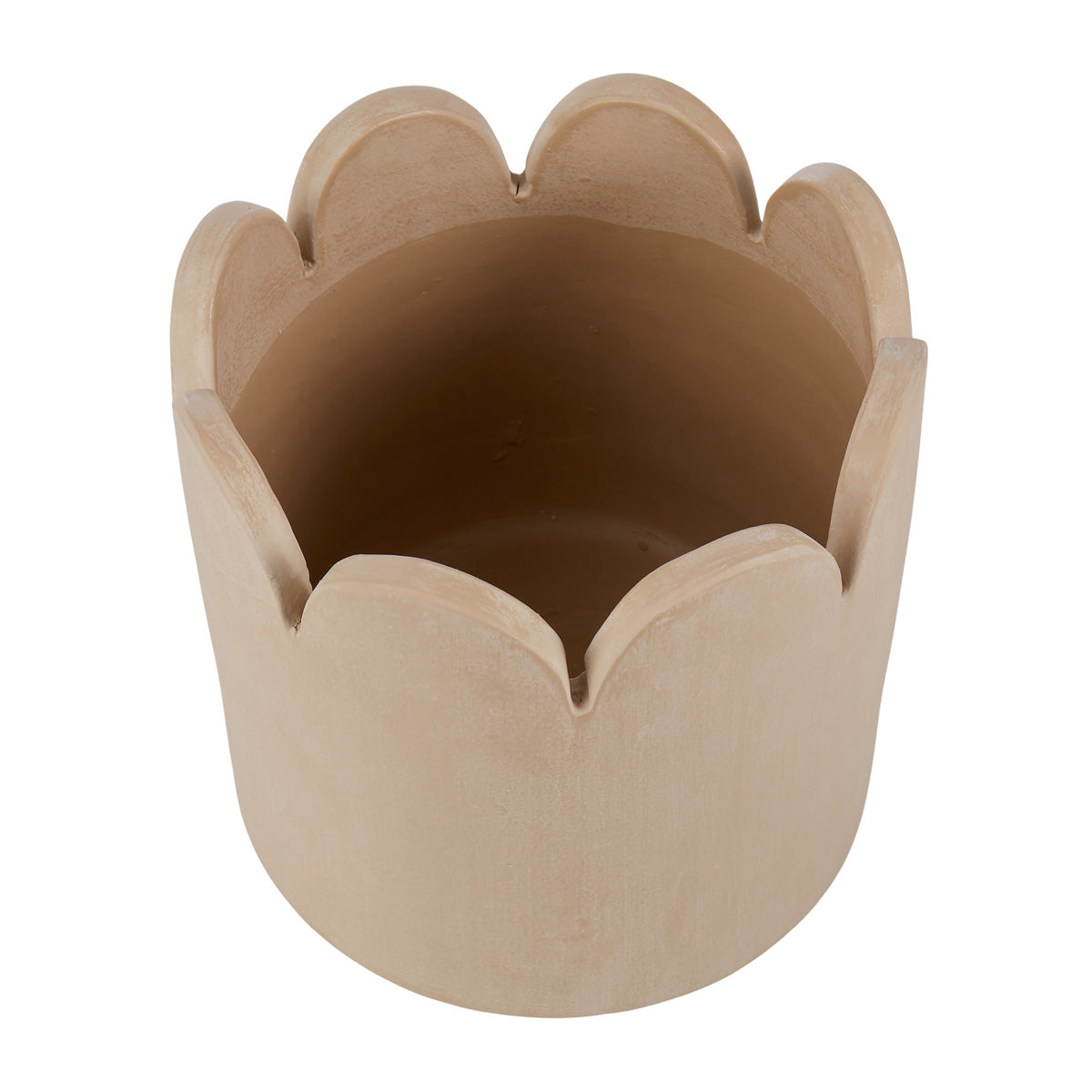 Ceramic Stone Wash Scalloped Vessel
