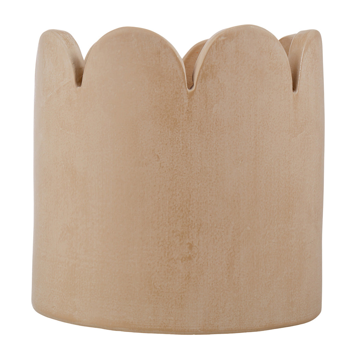 Ceramic Stone Wash Scalloped Vessel
