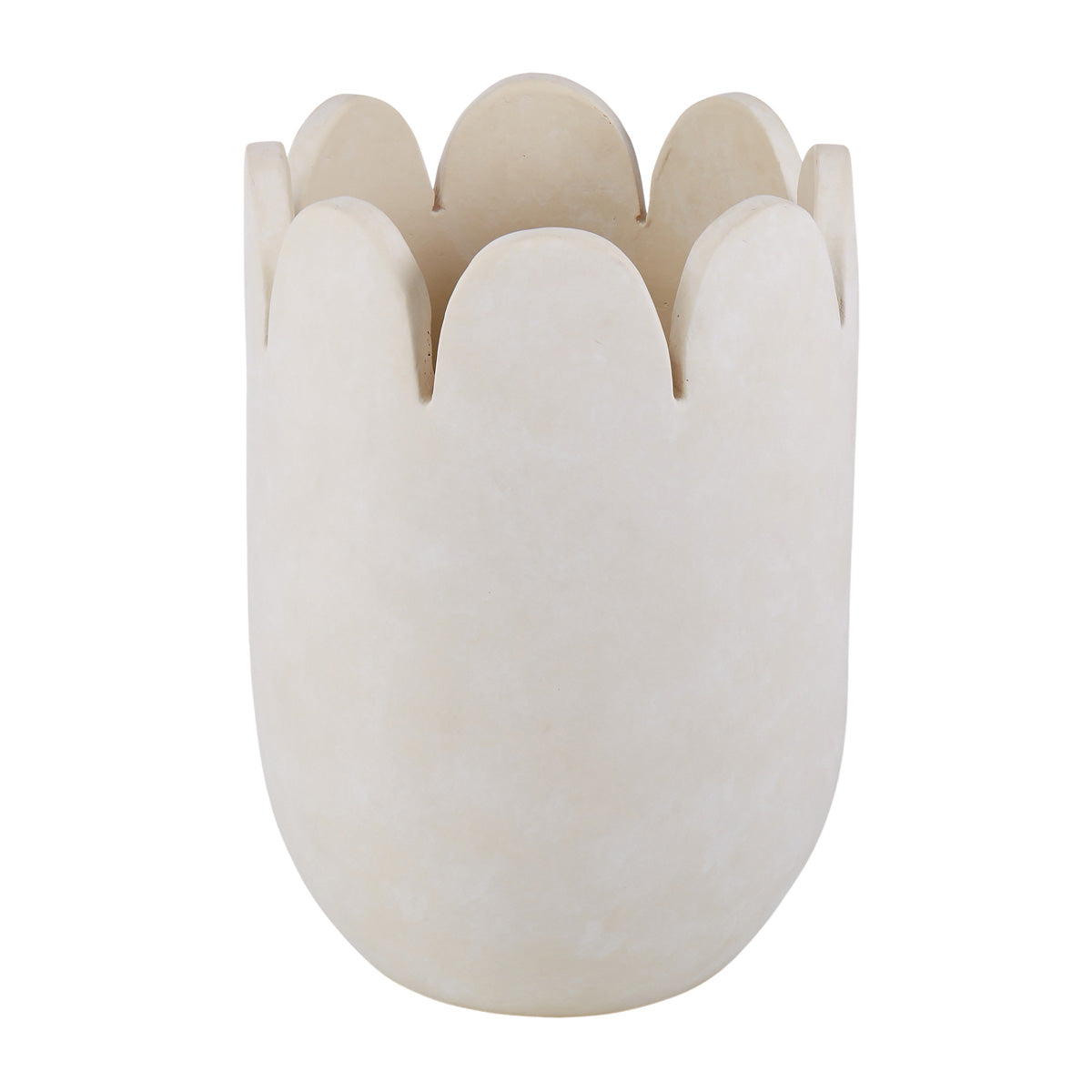 Ceramic Stone Wash Scalloped Vessel