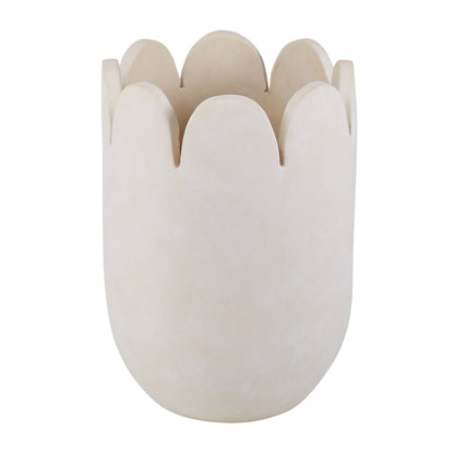 Ceramic Stone Wash Scalloped Vessel