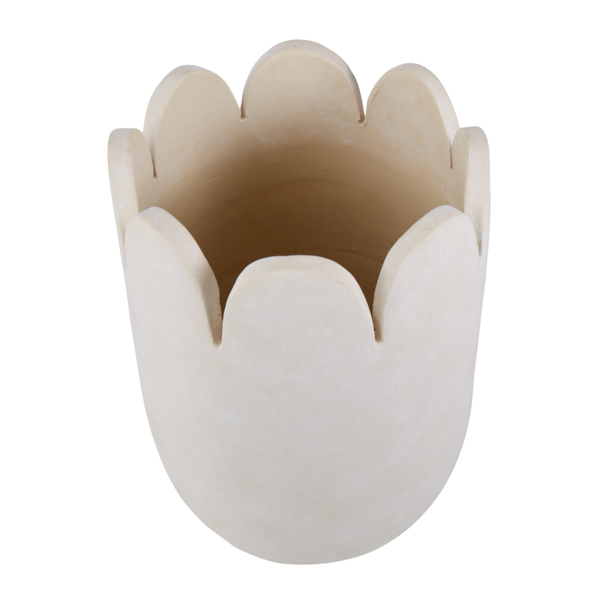 Ceramic Stone Wash Scalloped Vessel