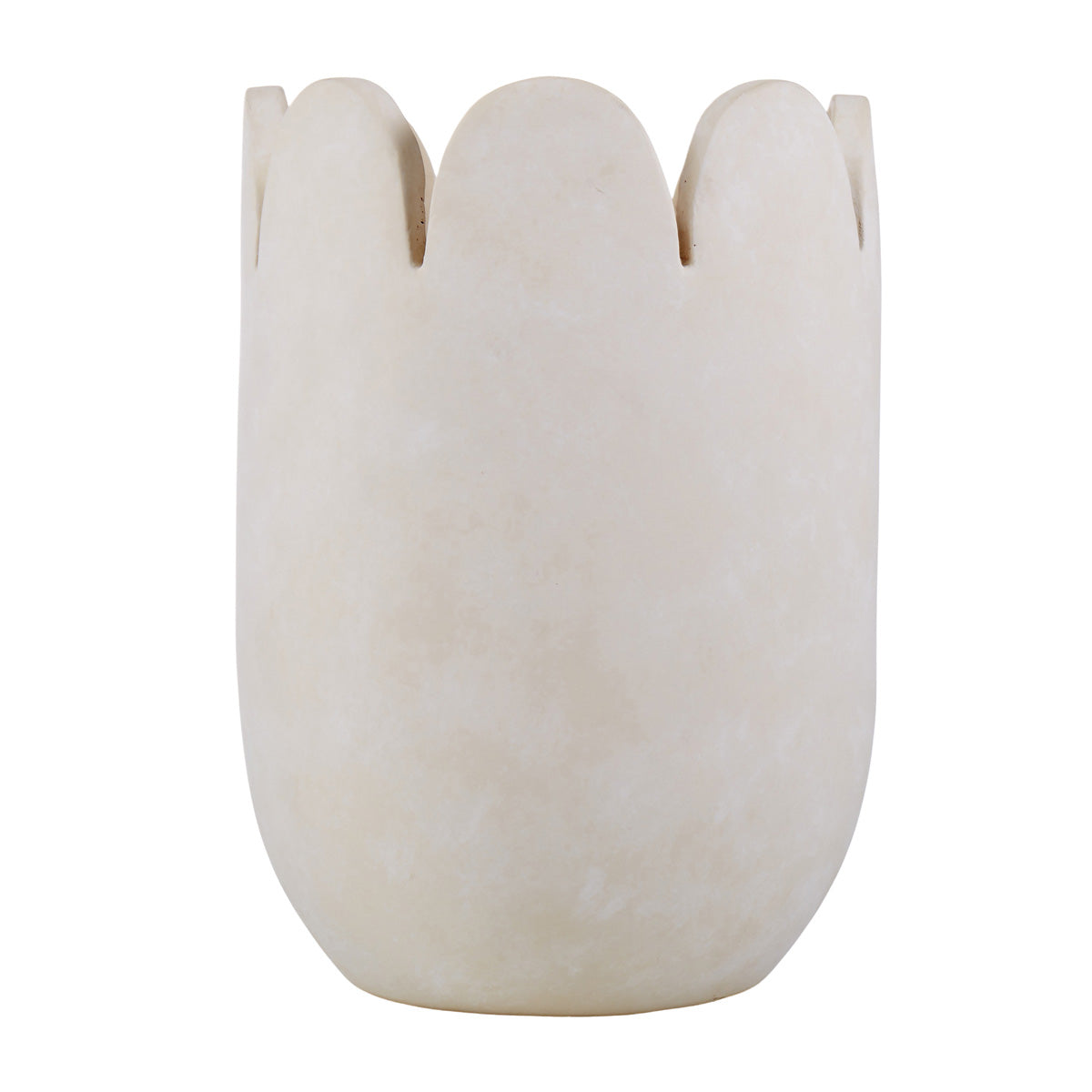 Ceramic Stone Wash Scalloped Vessel