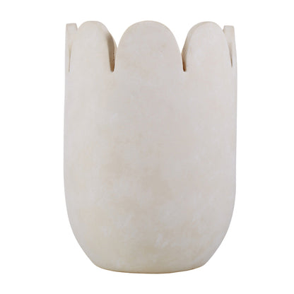 Ceramic Stone Wash Scalloped Vessel