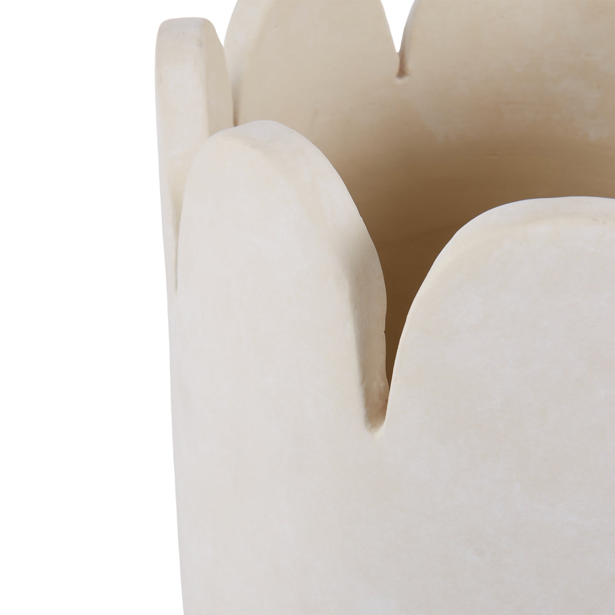 Ceramic Stone Wash Scalloped Vessel
